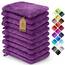 NatureMark 10x Waschhandschuhe aus Frottee 100% Baumwolle – Weich und Robust, Ideal für die tägliche Pflege und Gäste – Lila, 15x21 cm