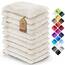 NatureMark 10x Waschhandschuhe aus Frottee 100% Baumwolle – Weich und Robust, Ideal für die tägliche Pflege und Gäste – Natur/Creme, 15x21 cm