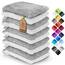 NatureMark 10x Waschhandschuhe aus Frottee 100% Baumwolle – Weich und Robust, Ideal für die tägliche Pflege und Gäste – Silber/Weiss, 15x21 cm