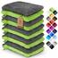 NatureMark 10x Waschhandschuhe aus Frottee 100% Baumwolle – Weich und Robust, Ideal für die tägliche Pflege und Gäste – Anthrazit/Apfelgrün 15x21 cm