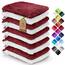 NatureMark 10x Waschhandschuhe aus Frottee 100% Baumwolle – Weich und Robust, Ideal für die tägliche Pflege und Gäste – Bordeaux/Weiss, 15x21 cm