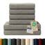 Blumtal Premium Frottier Handtücher Set 4 teilig 100% Baumwolle - Oeko-TEX zertifiziertes Badetuch 2X (70x140 cm) + Towel 4X (50x100 cm) - Ultra saugstarkes Frottiertücher Set - Handtücher Grau