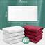 NatureMark 8 Handtücher Set - 100% Baumwolle - Saugfähige und langlebige Handtücher, Größe 50×100 cm, Weiss/Bordeaux