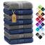 NatureMark 8 Handtücher Set - 100% Baumwolle - Saugfähige und langlebige Handtücher, Größe 50×100 cm, Navy/Anthrazit