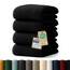 Blumtal Premium Frottier Handtücher Set 4 teilig 100% Baumwolle - Oeko-TEX zertifiziertes Towel 4X (50x100 cm) - Ultra saugstarkes Frottier Handtücher Set waschbar °60 - Handtuch Schwarz