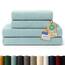 Blumtal Premium Frottier Handtücher Set 4 teilig 100% Baumwolle - Oeko-TEX zertifiziertes Badetuch 2X (70x140 cm) + Towel 2X (50x100 cm) - saugstarkes Frottiertücher Set - Handtücher Blau Hell