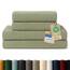 Blumtal Premium Frottier Handtücher Set 4 teilig 100% Baumwolle - Oeko-TEX zertifiziertes Badetuch 2X (70x140 cm) + Towel 2X (50x100 cm) - saugstarkes Frottiertücher Set - Handtücher Grün