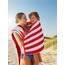 Utopia Towels - Große Strandtücher Cabana-Streifen (76 x 152 cm) - 100% gesponnene Baumwolle, weich und saugfähige Handtücher (4er-Pack, Blau, Grau, Rot und Grün)