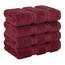 American Soft Linen Luxus-Waschlappen für Badezimmer, 100 % Baumwolle, 4-teiliges türkisches Waschlappen-Set, 33 x 33 cm, weiche Lappen für Körper und Gesicht, Bordeaux