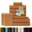 Blumtal Premium Frottier Handtücher Set 10 teilig 100% Baumwolle - Oeko-TEX zert. Badetuch 2X (70x140 cm) + Handtuch 4X (50x100 cm) + Gästehandtuch 2X (30x30 cm) + Waschlappen 2X (15x20 cm) - Braun