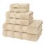 American Soft Linen Salem Türkisches Badetuch-Set, 100% Baumwolle, 600 g/m², 6 Stück Handtücher für Badezimmer, 2 Badetücher, 2 Handtücher, 2 Waschlappen, Beige