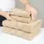 American Soft Linen Salem Türkisches Badetuch-Set, 100% Baumwolle, 600 g/m², 6 Stück Handtücher für Badezimmer, 2 Badetücher, 2 Handtücher, 2 Waschlappen, Beige