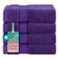 American Soft Linen Salem Waschlappen-Sets, 4-teilig, luxuriös, 600 g/m², 100 % Baumwolle, Waschlappen für Badezimmer, 33 x 33 cm, hochwertige Handtücher, Lila