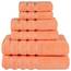 American Soft Linen, 6-teiliges Handtuch-Set, 100% türkische Baumwolle, saugfähig, langlebig, weich und flauschig, Hotel- und Spa-Badehandtücher, 610 g/m², Badwäsche-Set, Malibu Pfirsichfarben
