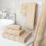 American Soft Linen Salem Türkisches Badetuch-Set, 100% Baumwolle, 600 g/m², 6 Stück Handtücher für Badezimmer, 2 Badetücher, 2 Handtücher, 2 Waschlappen, Beige