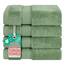 American Soft Linen Salem Waschlappen-Sets, 4-teilig, luxuriös, 600 g/m², 100 % Baumwolle, Waschlappen für Badezimmer, 33 x 33 cm, hochwertige Handtücher, Salbeigrün