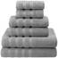American Soft Linen, Handtuch-Set, 100% türkische Baumwolle, 6-teilig, saugfähig, langlebig, weich und flauschig, für Hotel- und Spa-Badetücher, 2 Handtücher (Badwäsche-Set, Rockridge Grey)
