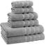American Soft Linen, Handtuch-Set, 100% türkische Baumwolle, 6-teilig, saugfähig, langlebig, weich und flauschig, für Hotel- und Spa-Badetücher, 2 Handtücher (Badwäsche-Set, Rockridge Grey)