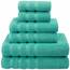 American Soft Linen, Handtuch-Set, 100% türkische Baumwolle, 6-teilig, saugfähig, langlebig, weich und flauschig, für Hotel- und Spa-Badetücher, 610 g/m², 2 Badetücher, Badwäsche-Set, türkisblau