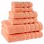 American Soft Linen, 6-teiliges Handtuch-Set, 100% türkische Baumwolle, saugfähig, langlebig, weich und flauschig, Hotel- und Spa-Badehandtücher, 610 g/m², Badwäsche-Set, Malibu Pfirsichfarben