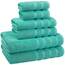 American Soft Linen, Handtuch-Set, 100% türkische Baumwolle, 6-teilig, saugfähig, langlebig, weich und flauschig, für Hotel- und Spa-Badetücher, 610 g/m², 2 Badetücher, Badwäsche-Set, türkisblau