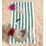 American Soft Linen Strandtücher, Cabana gestreift, 100 % Baumwolle, gemischte Farben, 76.2x152.4 cm, übergroße Strandtücher, weiche, saugfähige, sandfreie Badetücher (blau, gelb, orange), 4 Stück