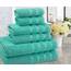 American Soft Linen, Handtuch-Set, 100% türkische Baumwolle, 6-teilig, saugfähig, langlebig, weich und flauschig, für Hotel- und Spa-Badetücher, 610 g/m², 2 Badetücher, Badwäsche-Set, türkisblau