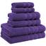 American Soft Linen Handtuch-Set, 100% türkische Carde-Baumwolle, 6-teilig, 560 g/m² Handtücher für Badezimmer, superweich, 2 Badetücher, 2 Handtücher, 2 Waschlappen, Rich Purple