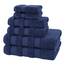 American Soft Linen Salem Türkisches Badetuch-Set, 100% Baumwolle, 600 g/m², 6 Stück Handtücher für Badezimmer, 2 Badetücher, 2 Handtücher, 2 Waschlappen, Marineblau
