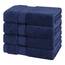 American Soft Linen Salem Waschlappen-Sets, 4-teilig, luxuriös, 600 g/m², 100 % Baumwolle, Waschlappen für Badezimmer, 33 x 33 cm, hochwertige Handtücher, Marineblau