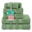American Soft Linen Salem Türkisches Badetuch-Set, 100% Baumwolle, 600 g/m², 6 Stück Handtücher für Badezimmer, 2 Badetücher, 2 Handtücher, 2 Waschlappen, Salbeigrün