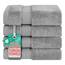 American Soft Linen Salem Waschlappen-Sets, 4-teilig, luxuriös, 600 g/m², 100 % Baumwolle, Waschlappen für Badezimmer, 33 x 33 cm, hochwertige Handtücher, Hellgrau
