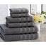 American Soft Linen Handtuch-Set, 100% Carde-Baumwolle, 6-teilig, 590 g/m², schwer, weich, saugfähig, türkische Handtücher für Badezimmer, Rauchgrau