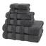 American Soft Linen Salem Türkisches Badetuch-Set, 100% Baumwolle, 600 g/m², 6-teiliges Handtuch für Badezimmer, 2 Badetücher, 2 Handtücher, 2 Waschlappen, Dunkelgrau
