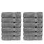 Chakir Turkish Linens 100% Turkish Cotton Luxury Hotel & Spa Washcloth Set (Set of 12, Gray)