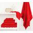 Cotton Paradise 6-teiliges Handtuch-Set, 100% Baumwolle, weich, saugfähig, türkische Handtücher für Badezimmer, 2 Badetücher, 2 Handtücher, 2 Waschlappen, rotes Handtuch-Set