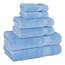 Cotton Paradise 6-teiliges Handtuch-Set, 100% Baumwolle, weich, saugfähig, türkische Handtücher für Badezimmer, 2 Badetücher, 2 Handtücher, 2 Waschlappen, Himmelblau