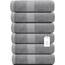 Weiße klassische luxuriöse hellgraue Handtücher – weiche 100 % türkische Baumwolle | Hochabsorbierende Hotel Spa Badezimmer Handtuchhalter Sammlung | 40 x 76 cm | 6 set