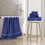 Amazon Basics 6-teiliges set bleichbeständiges Baumwoll-Badehandtuch-Set - marineblau, 137,2 x 76,2 cm, 66,0 x 40,6 cm, 30,5 x 30,5 cm