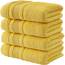 Qute Home 4-teiliges Badetuch-Set, 100% türkische Baumwolle, Premium-Qualität, Handtücher für Badezimmer, schnell trocknend, perfekt für den täglichen Gebrauch, Set beinhaltet 4 Badetücher (gelb)