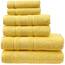 Qute Home 6-teiliges Badetücher Set 100% türkische Baumwolle Premium Qualität Badetücher Weiche und saugfähige türkische Handtücher Set beinhaltet 2 Badetücher, 2 Handtücher und 2 Waschlappen (Gelb)