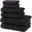 Qute Home 6-Piece Bath Towels Set, 100% Turkish Cotton Premium Quality Bathroom Towels, Soft and Absorbent Turkish Towels, Set Includes 2 Bath Towels, 2 Hand Towels and 2 Washcloths (Black)