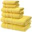 Qute Home 6-teiliges Badetücher Set 100% türkische Baumwolle Premium Qualität Badetücher Weiche und saugfähige türkische Handtücher Set beinhaltet 2 Badetücher, 2 Handtücher und 2 Waschlappen (Gelb)