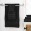 Qute Home 6-Piece Bath Towels Set, 100% Turkish Cotton Premium Quality Bathroom Towels, Soft and Absorbent Turkish Towels, Set Includes 2 Bath Towels, 2 Hand Towels and 2 Washcloths (Black)
