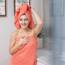 Hammam Linen Coral Orange Badetücher, 4er-Pack, 68 x 137 cm, weich und saugfähig, Premium-Qualität, perfekt für den täglichen Gebrauch, 100% Baumwolle Handtuch