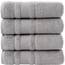Qute Home 4-teiliges Badetuch-Set, 100% türkische Baumwolle, Premium-Qualität, Handtücher für Badezimmer, schnell trocknend, perfekt für den täglichen Gebrauch, Set beinhaltet 4 Badetücher (grau)