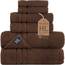 Hawmam Linen Brown 6-teiliges Badetuch-Set für Badezimmer, Originale türkische Baumwolle, weich, saugfähig und hochwertig, 2 Badetücher, 2 Handtücher, 2 Waschlappen