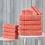 Hammam Linen Coral Orange Badetücher, 4er-Pack, 68 x 137 cm, weich und saugfähig, Premium-Qualität, perfekt für den täglichen Gebrauch, 100% Baumwolle Handtuch