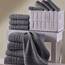 Hammam Linen Jumbo-Badetücher, 2er-Pack, 89,9 x 178,8 cm, weich und saugfähig, Premium-Qualität, 100% Baumwolle, kühles Grau, Badetuch.