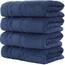 Qute Home 4-teiliges Badetuch-Set, 100% türkische Baumwolle, Premium-Qualität, Handtücher für Badezimmer, perfekt für den täglichen Gebrauch, Set beinhaltet 4 Badetücher (Marineblau)